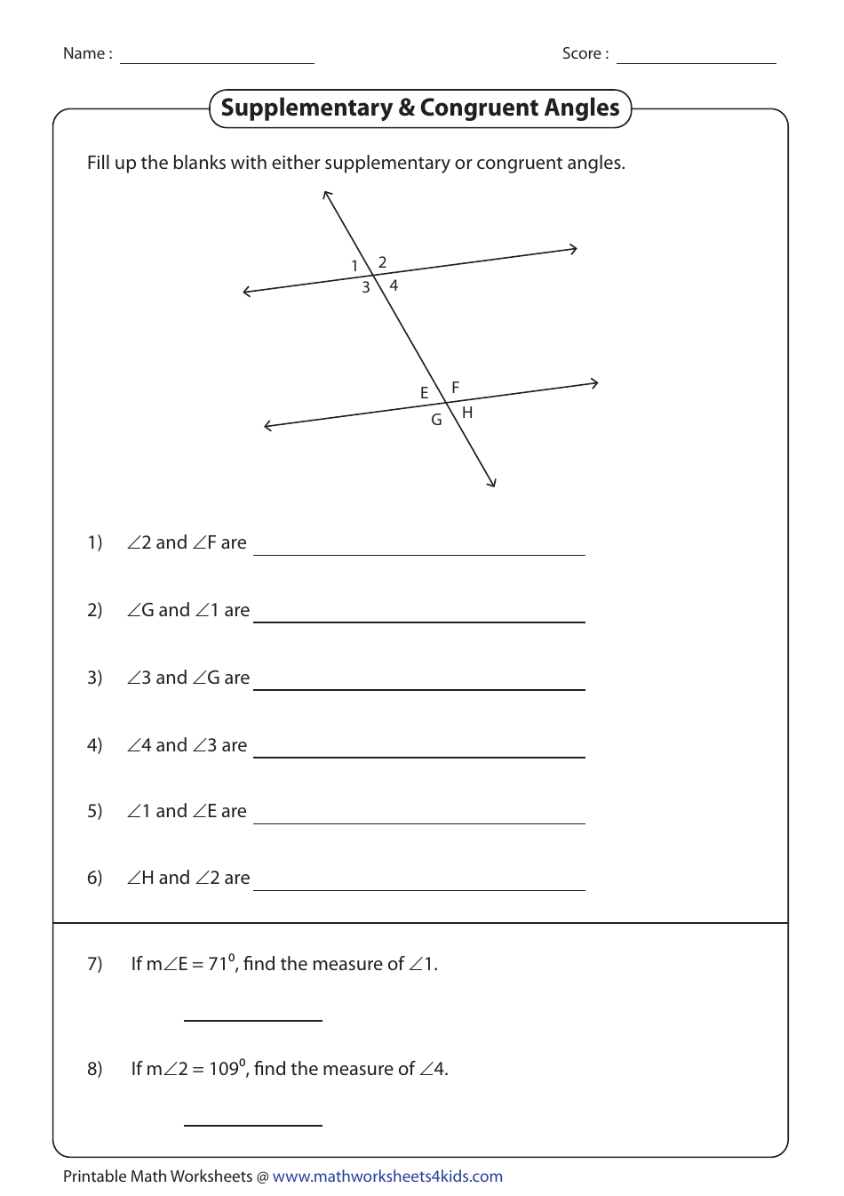 50 Vertical Angles Worksheets Pdf 42