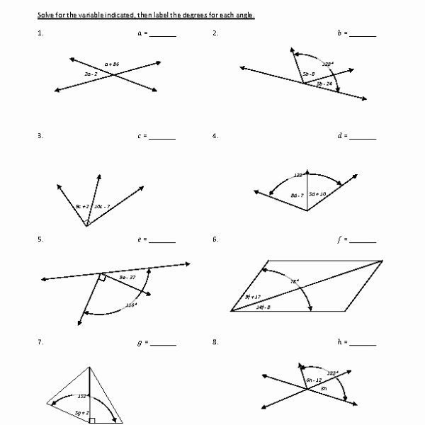 50 Vertical Angles Worksheets Pdf 43