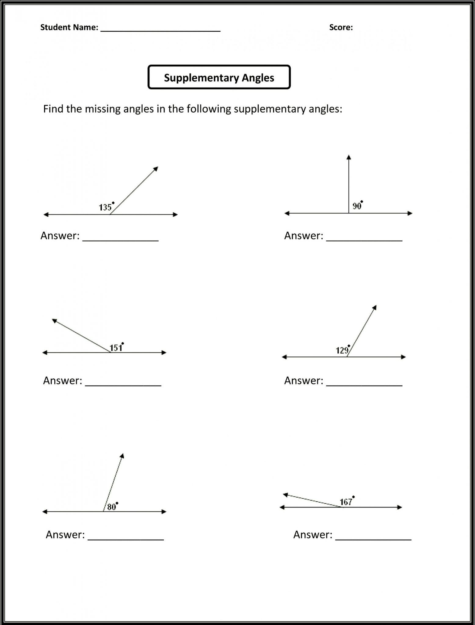 50 Vertical Angles Worksheets Pdf 50