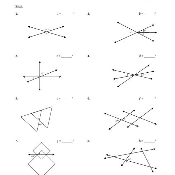 50 Vertical Angles Worksheets Pdf 52