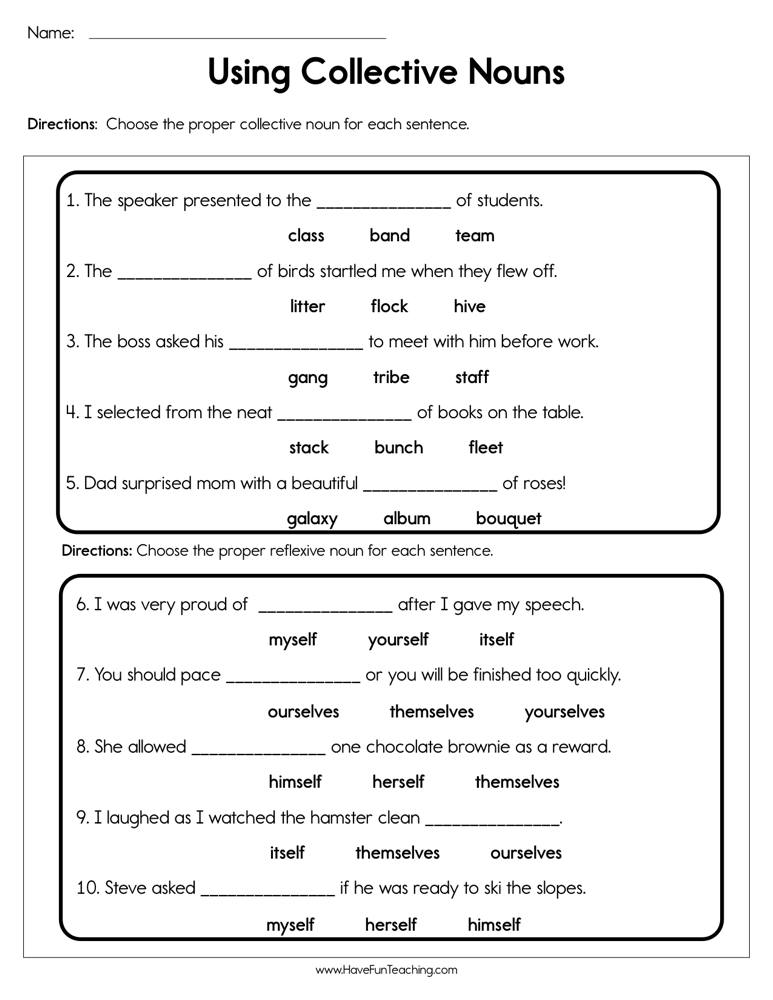 55 Worksheets Of Collective Noun 37