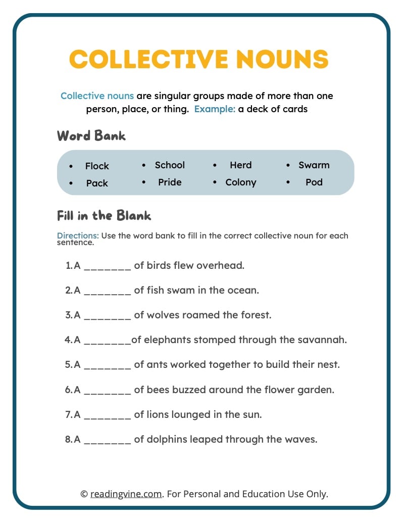 55 Worksheets Of Collective Noun 38