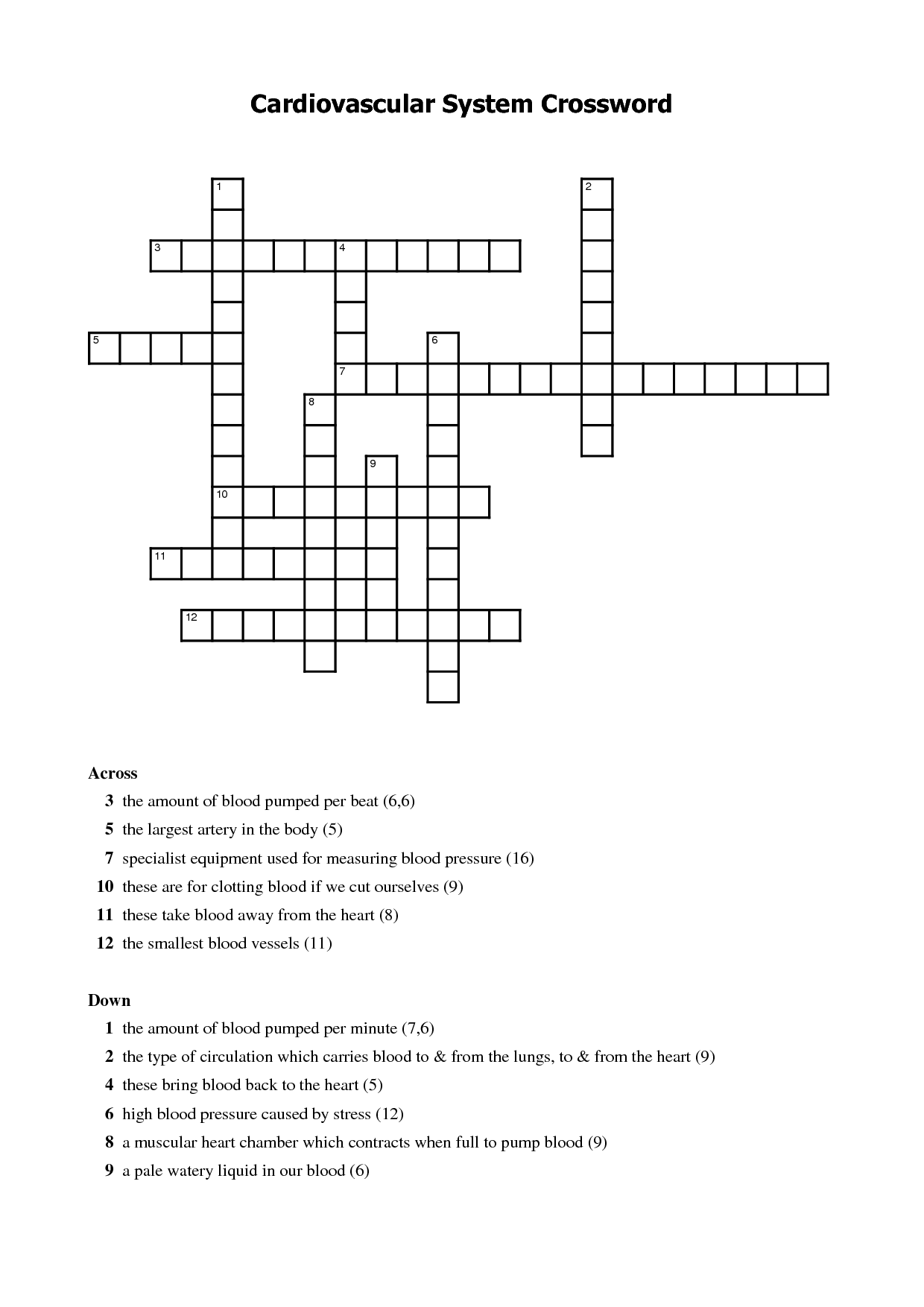 56 Circulatory System Worksheets Answers 56