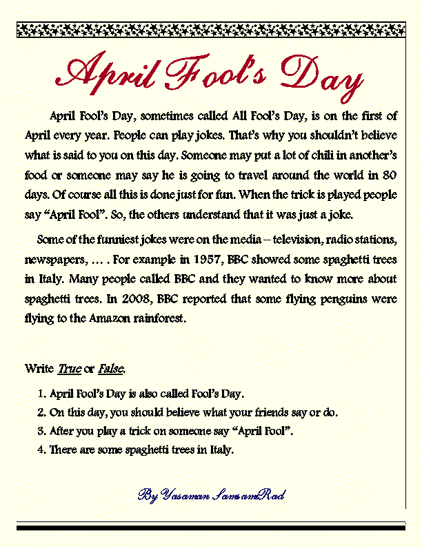 60 April Fools Day Worksheets 62