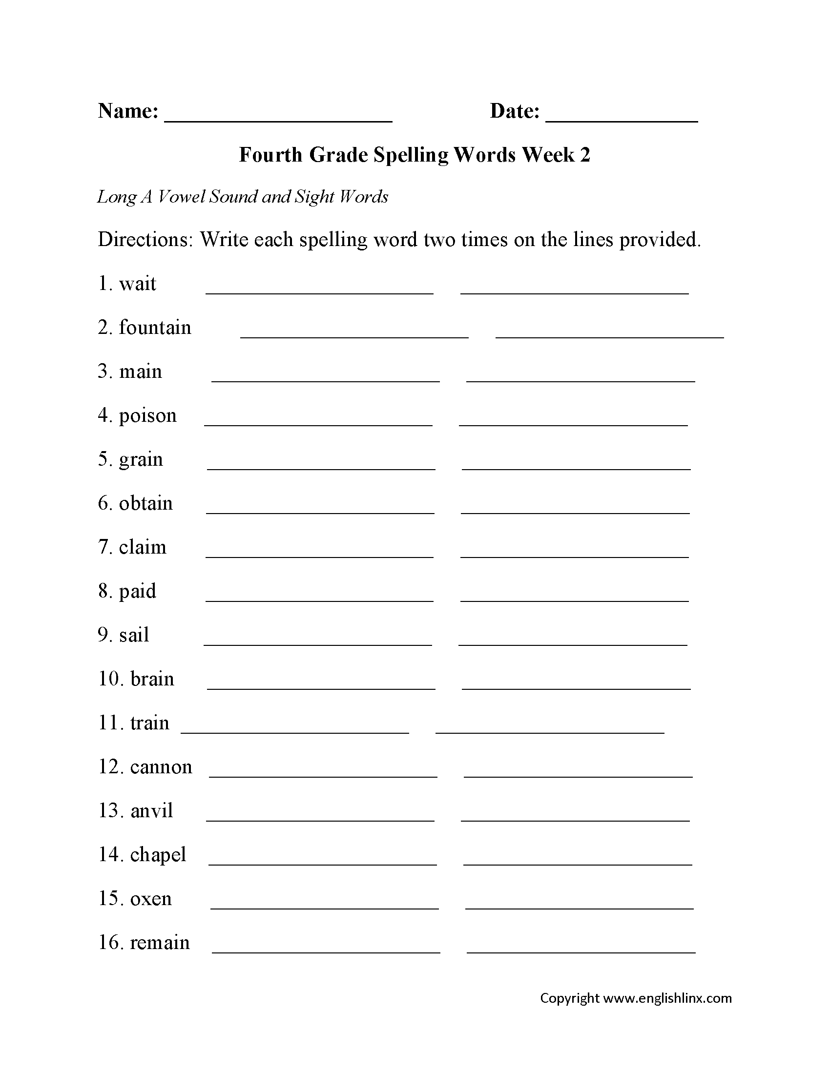 60 Best 5Th Grade Spelling Worksheets 28