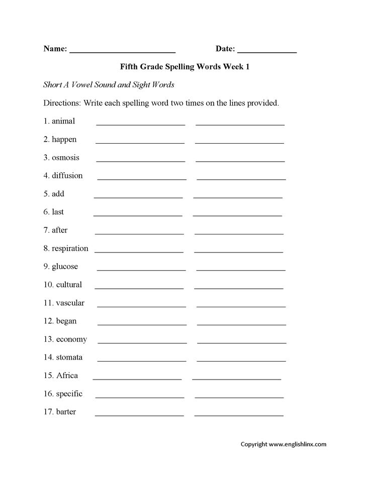 60 Best 5Th Grade Spelling Worksheets 3