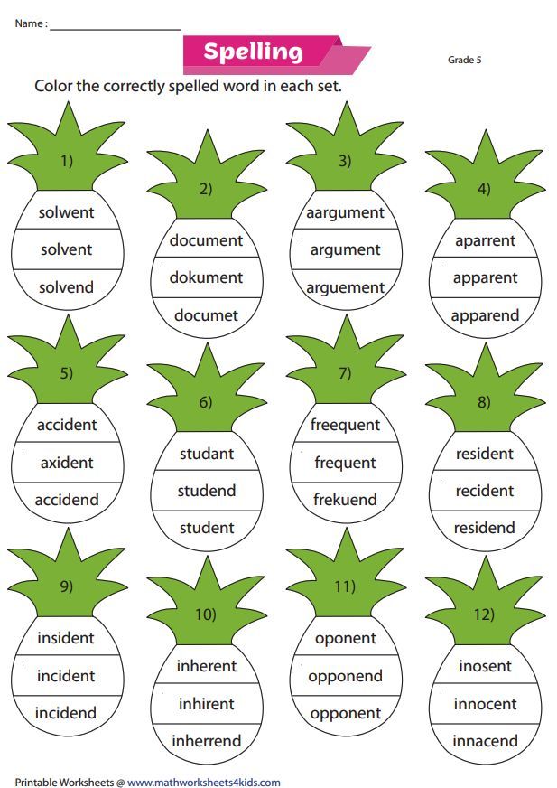 60 Best 5Th Grade Spelling Worksheets 34