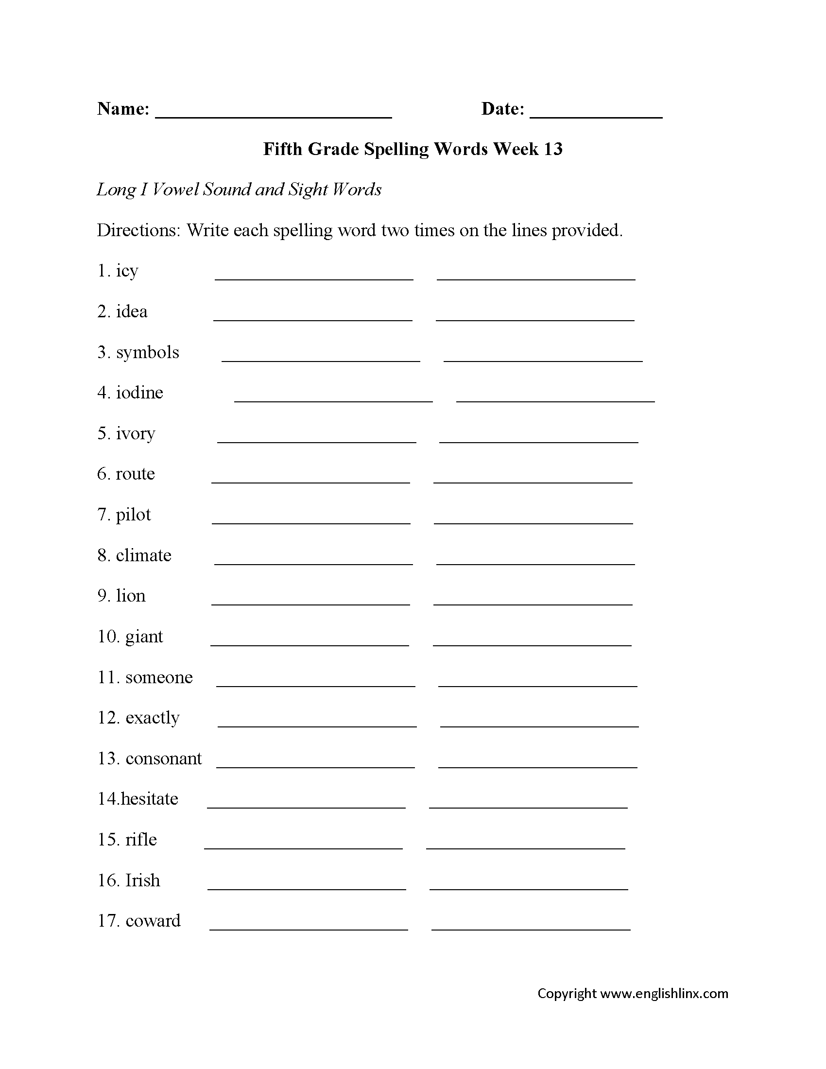 60 Best 5Th Grade Spelling Worksheets 4