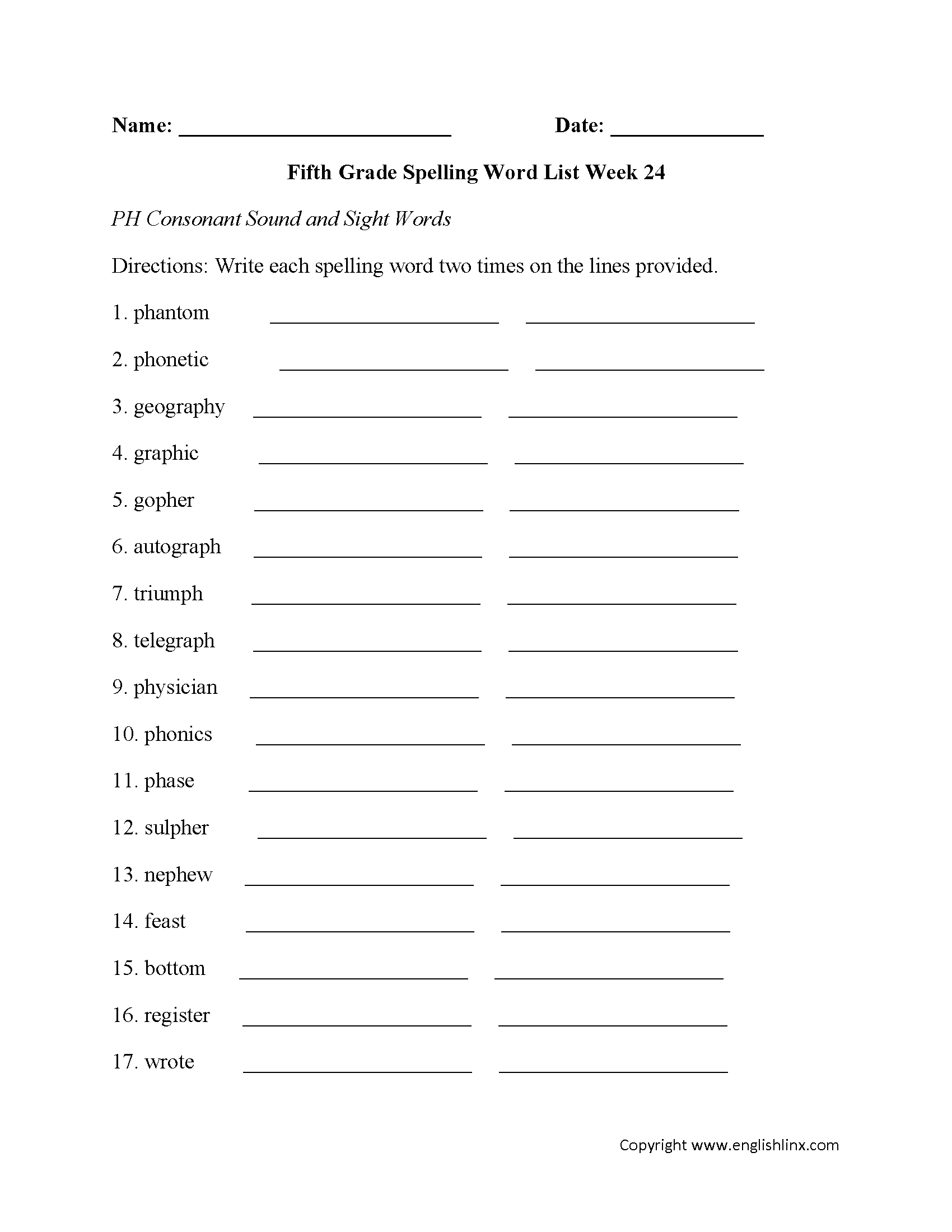 60 Best 5Th Grade Spelling Worksheets 50