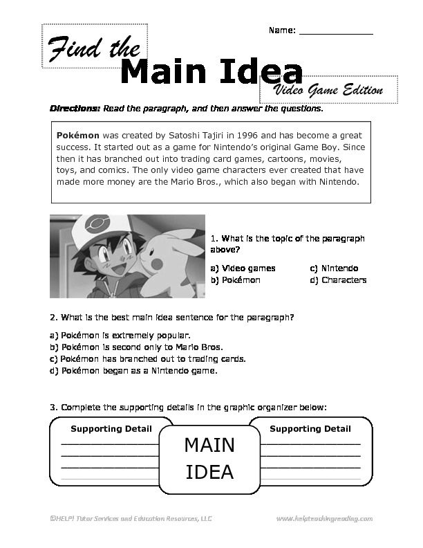 60 Central Idea Worksheets Pdf 25