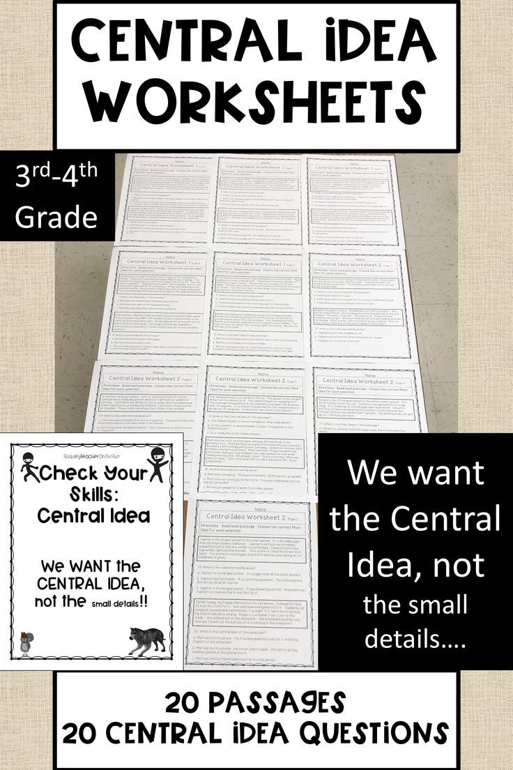 60 Central Idea Worksheets Pdf 3