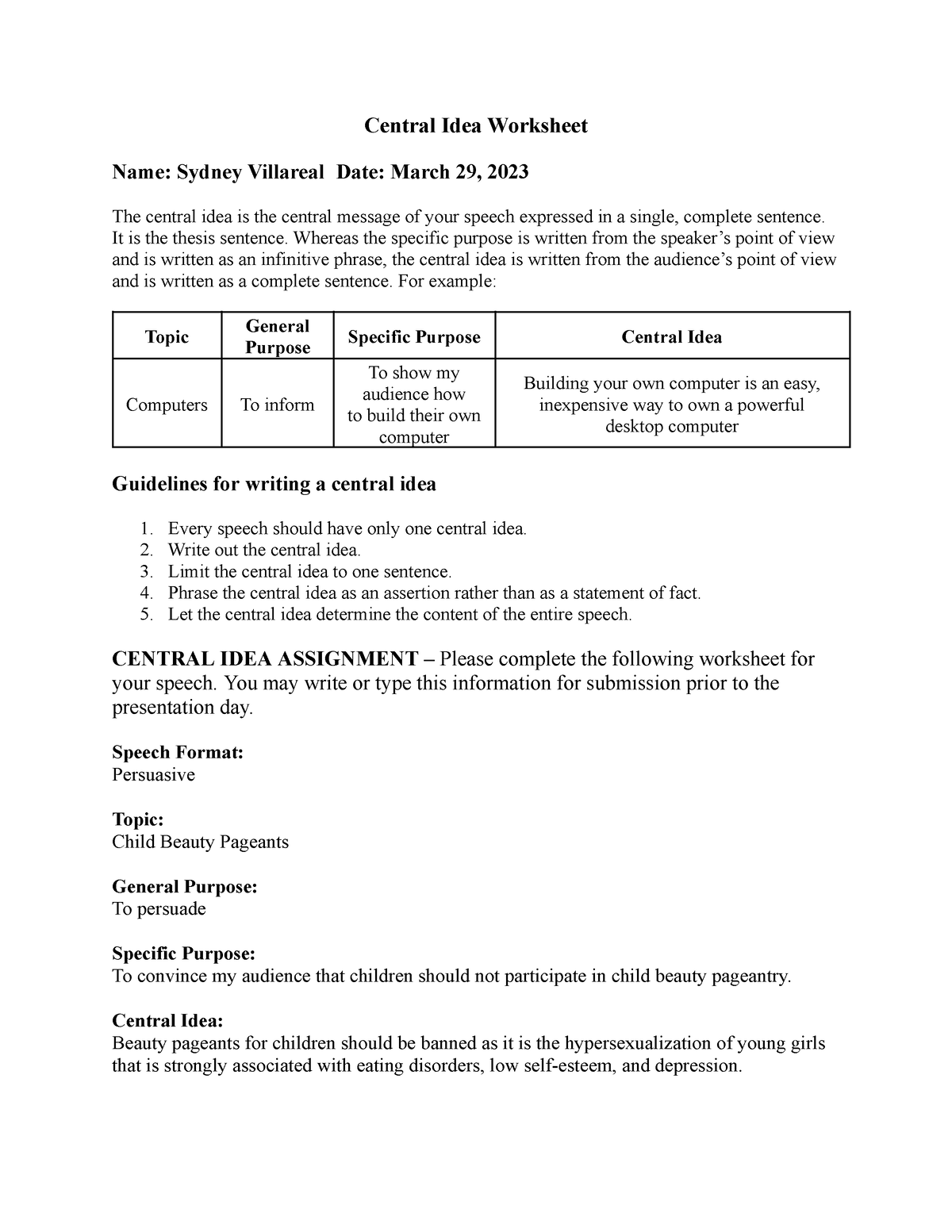 60 Central Idea Worksheets Pdf 38