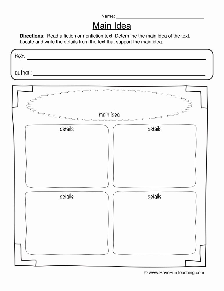 60 Central Idea Worksheets Pdf 44