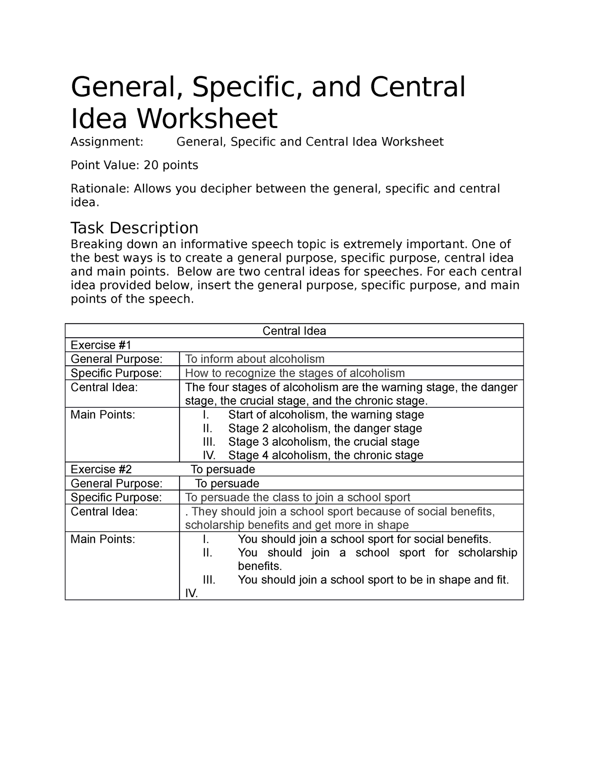 60 Central Idea Worksheets Pdf 6