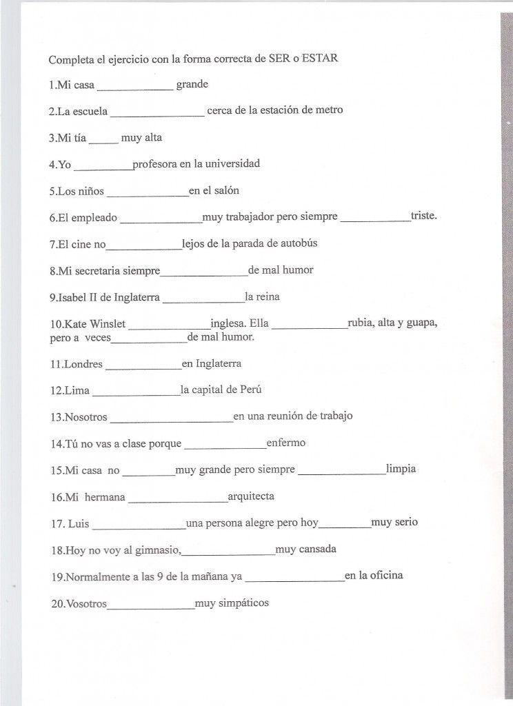 60 El Verbo Ser Worksheets 64