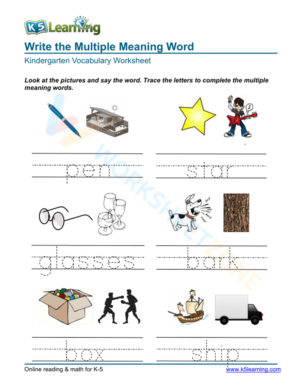 60 Multiple Meaning Words Worksheets 15