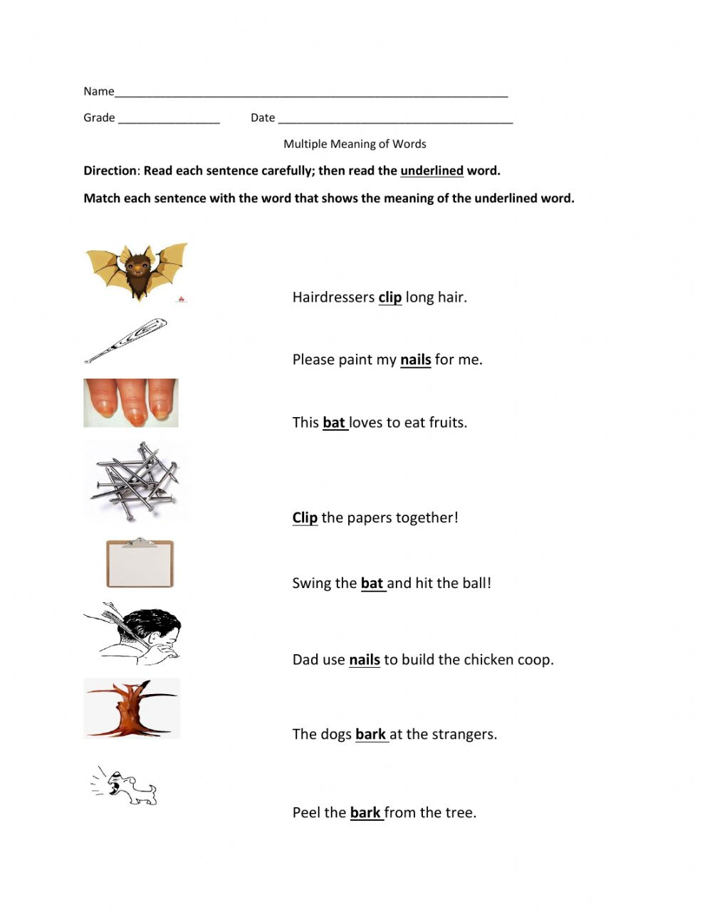 60 Multiple Meaning Words Worksheets 19