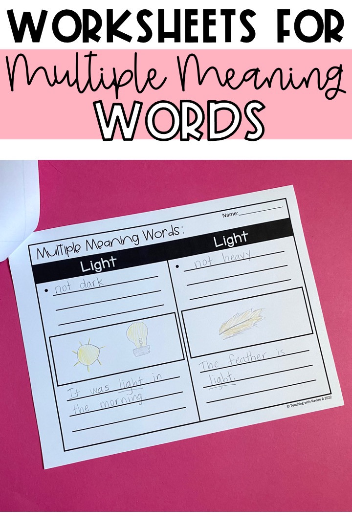 60 Multiple Meaning Words Worksheets 28