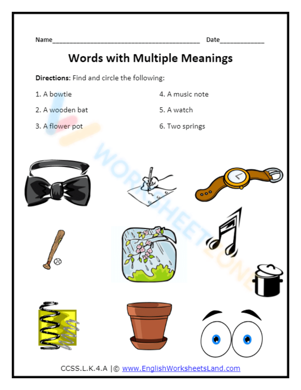 60 Multiple Meaning Words Worksheets 3