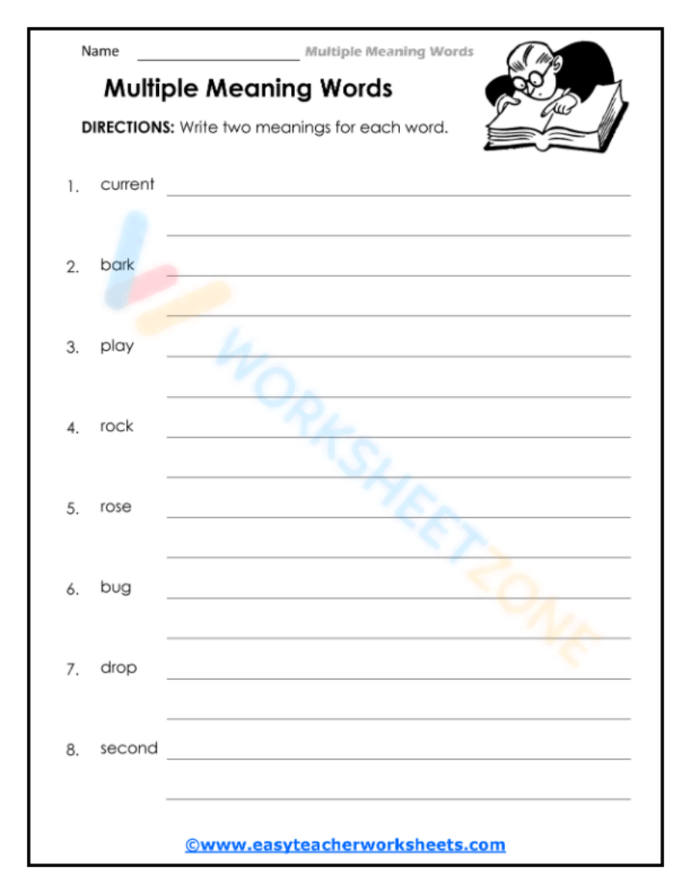 60 Multiple Meaning Words Worksheets 42