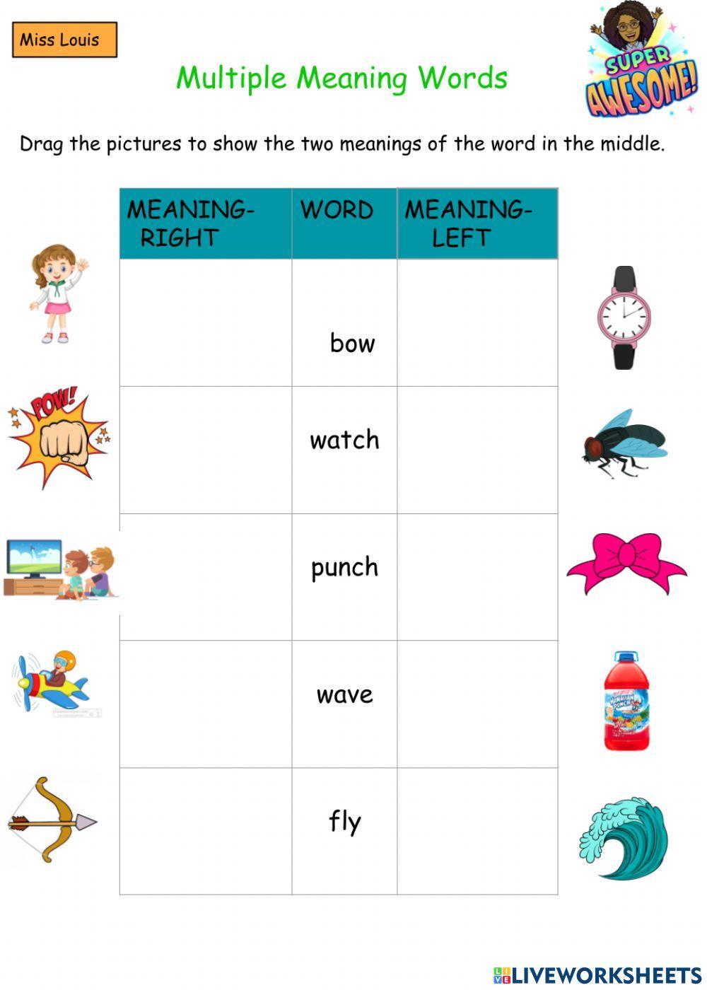 60 Multiple Meaning Words Worksheets 55