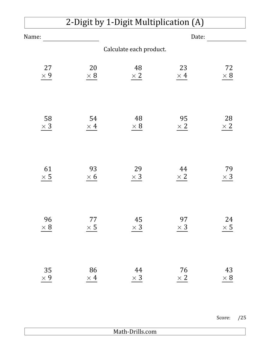 60 Multiplication By 2S Worksheets 3