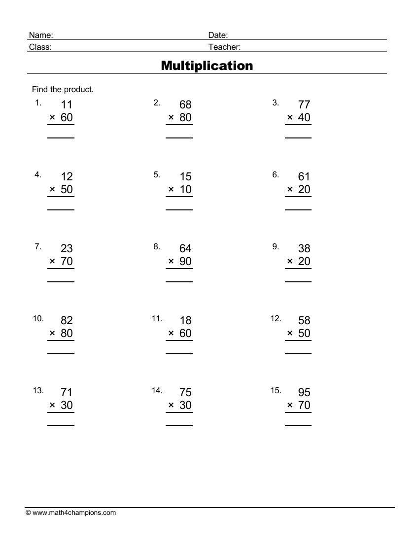 60 Multiplication By 2S Worksheets 4