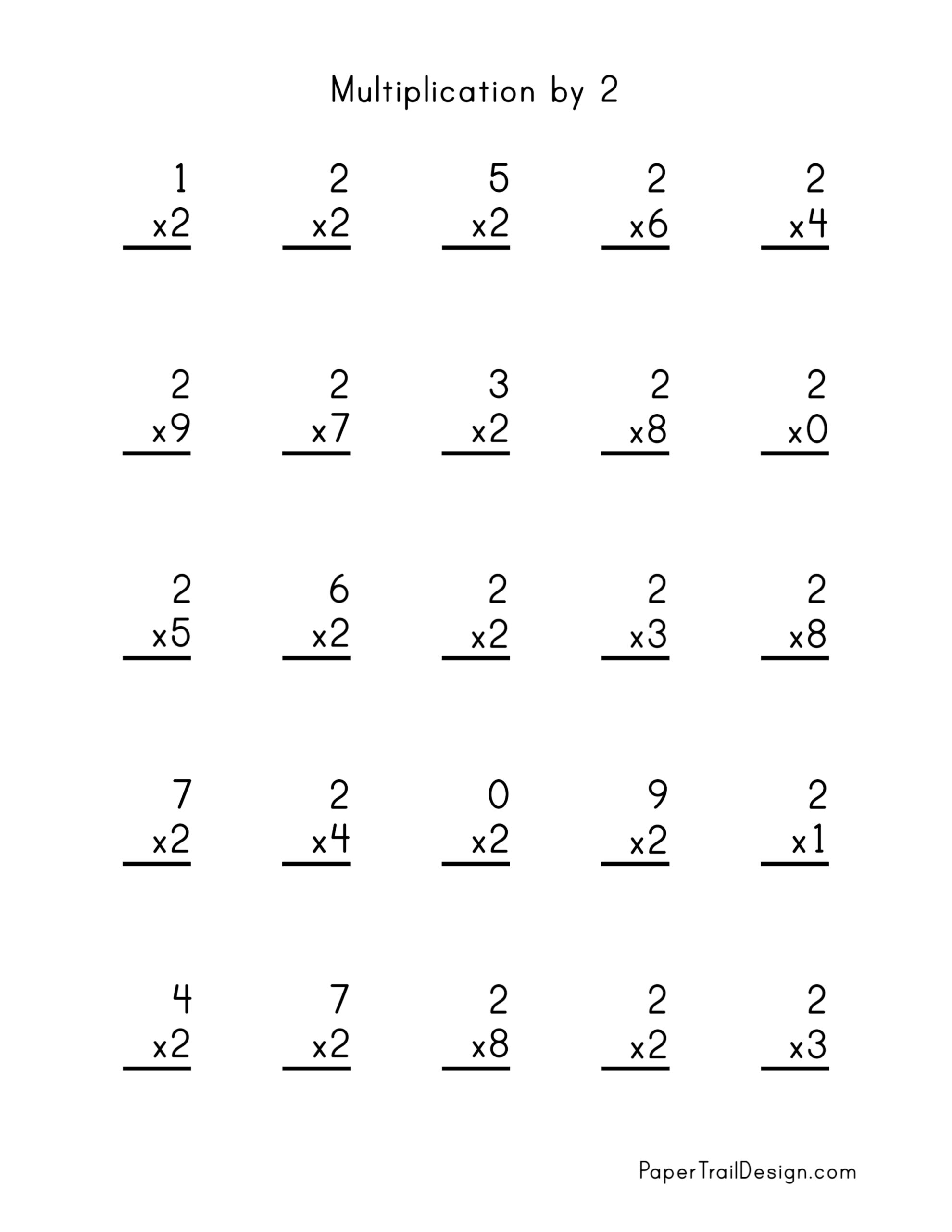 60 Multiplication By 2S Worksheets 53