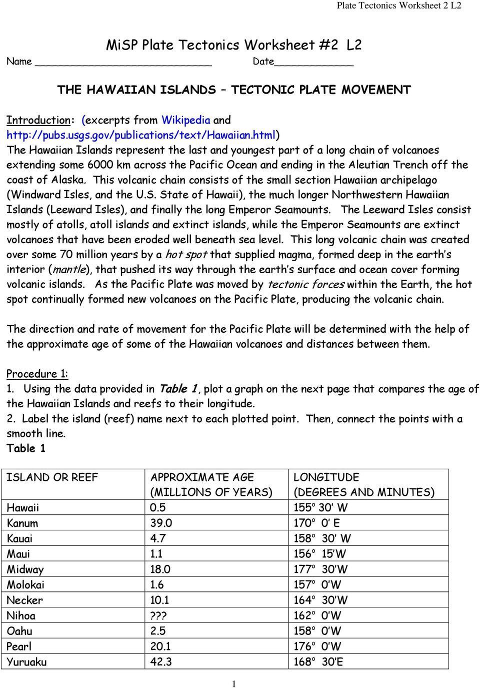 60 Plate Tectonics Worksheets Pdf 67