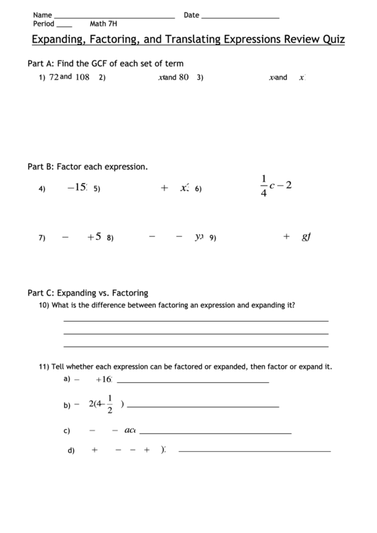 60 Translating Expressions Worksheets Pdf 2