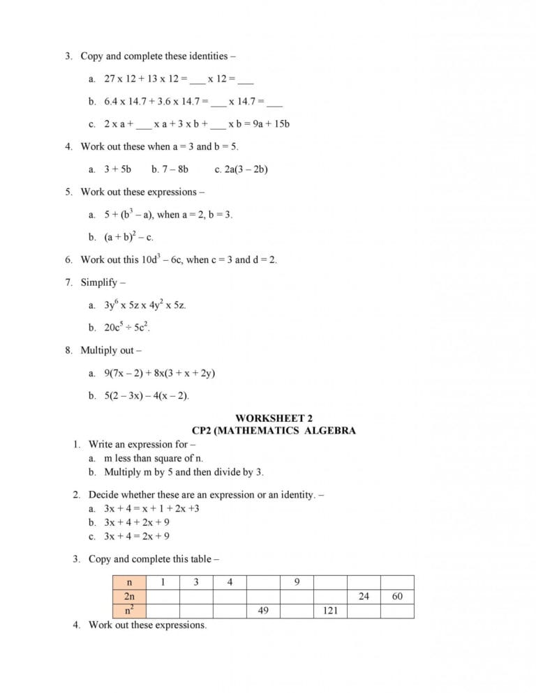 60 Translating Expressions Worksheets Pdf 24