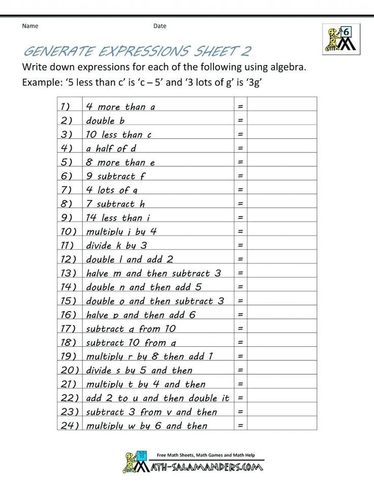 60 Translating Expressions Worksheets Pdf 38