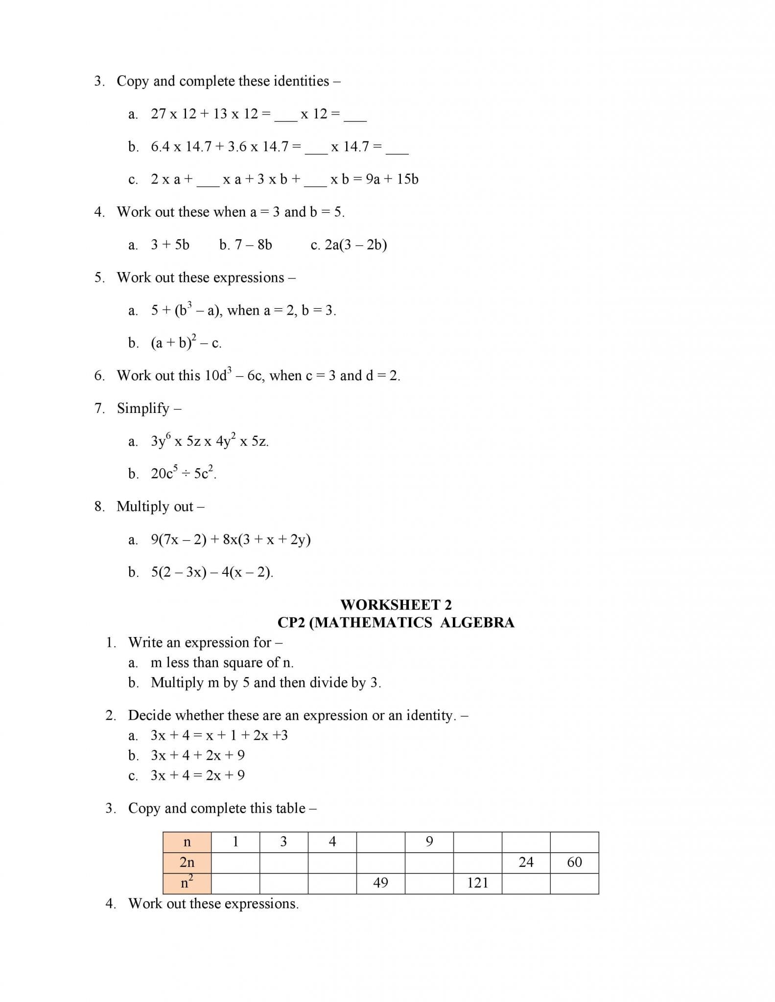 60 Translating Expressions Worksheets Pdf 46