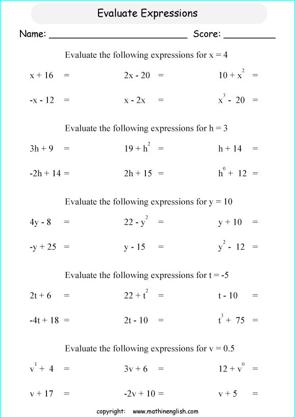 60 Translating Expressions Worksheets Pdf 53