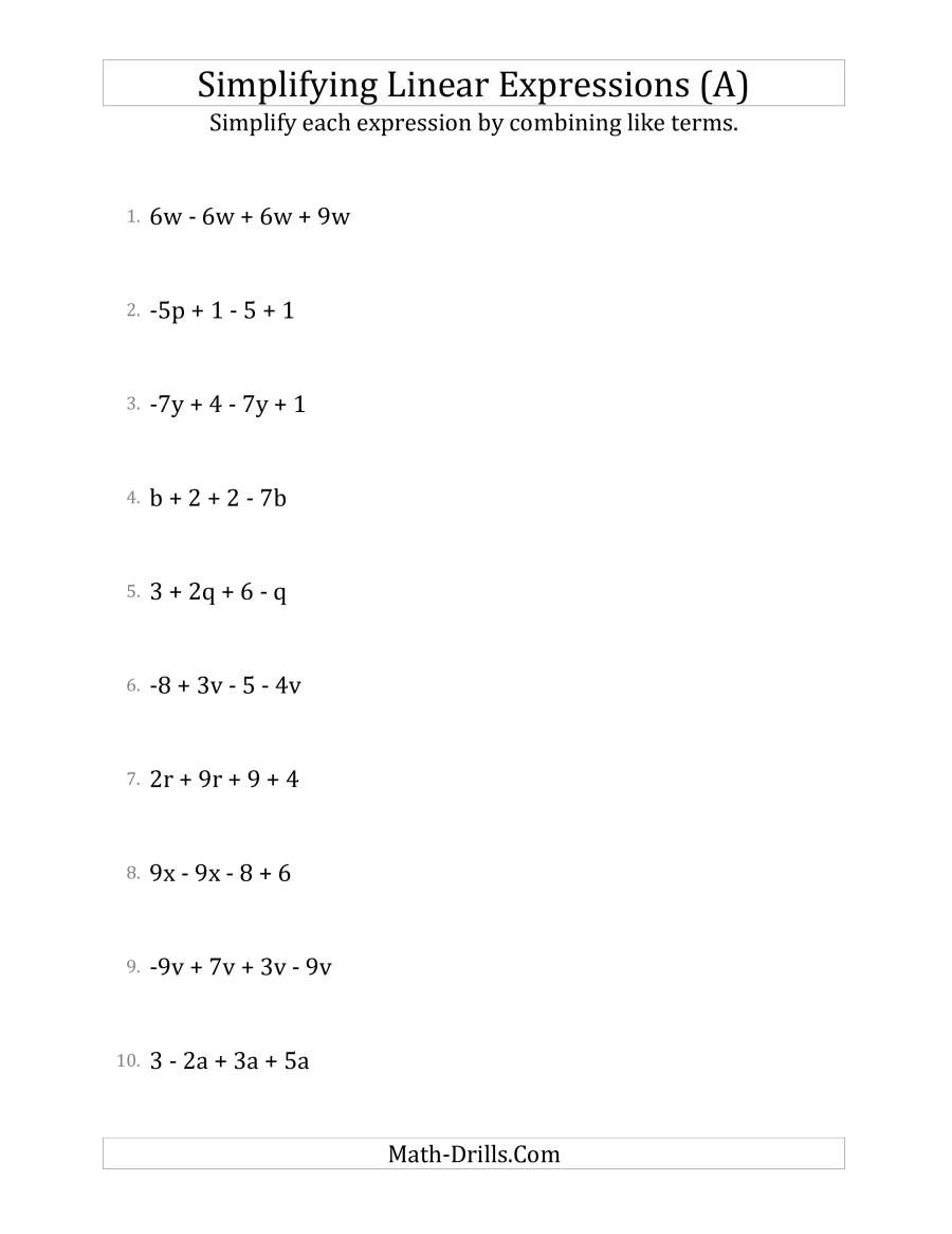 60 Translating Expressions Worksheets Pdf 7