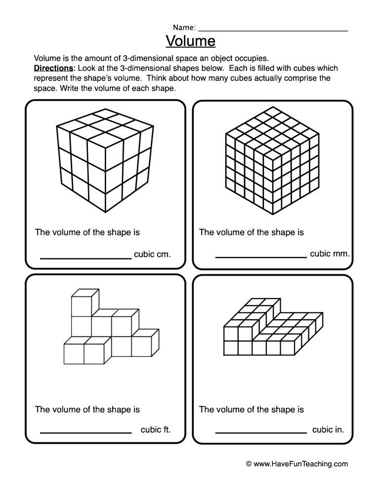 60 Volume With Cubes Worksheets 16