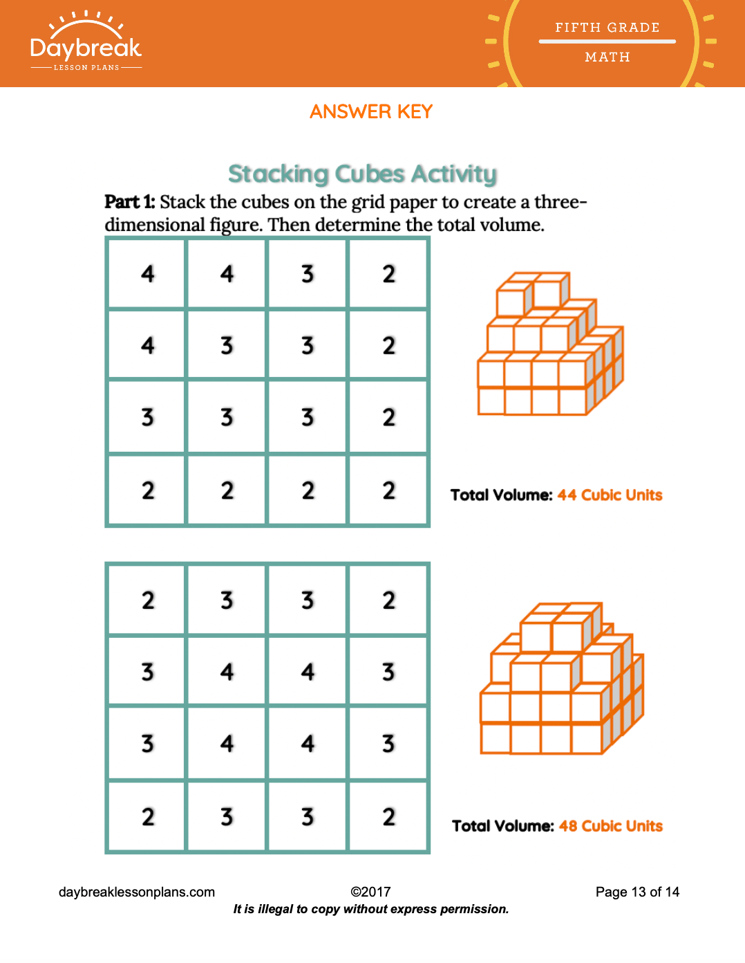 60 Volume With Cubes Worksheets 20