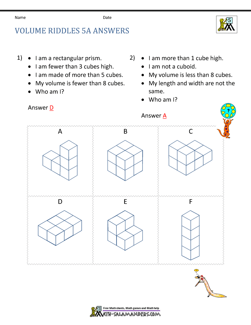 60 Volume With Cubes Worksheets 35