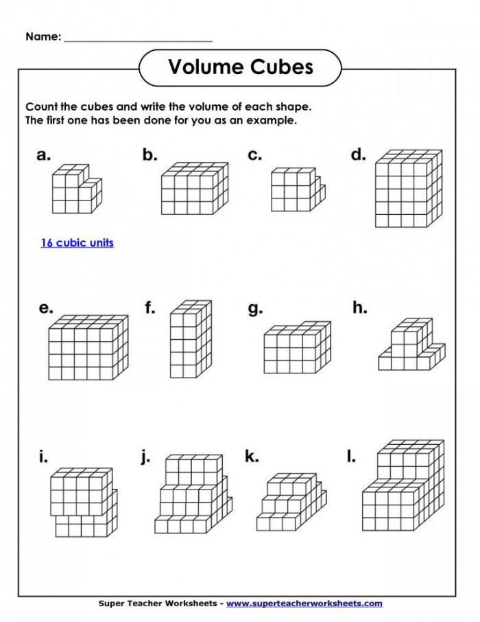 60 Volume With Cubes Worksheets 37