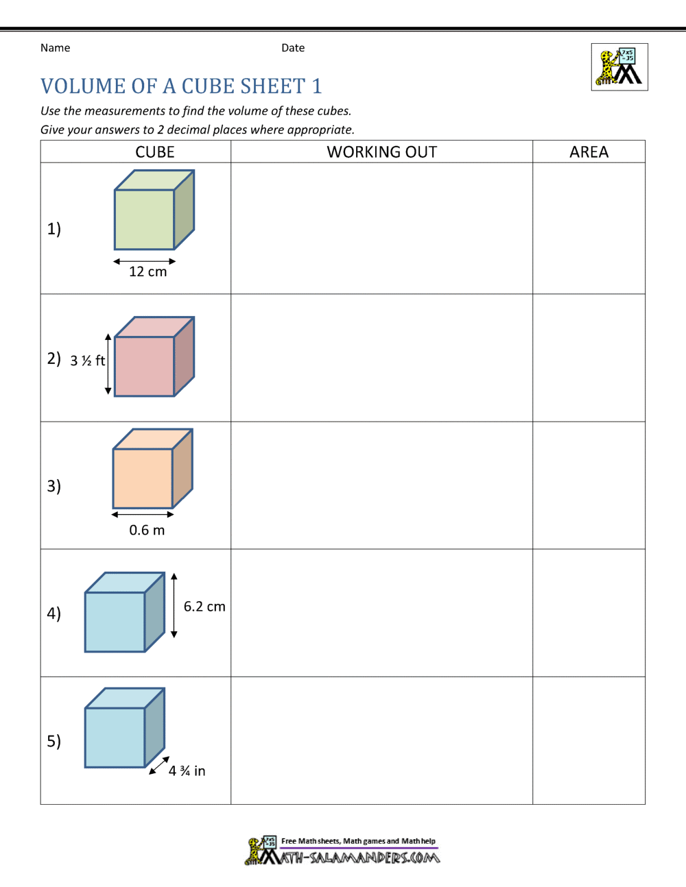 60 Volume With Cubes Worksheets 46