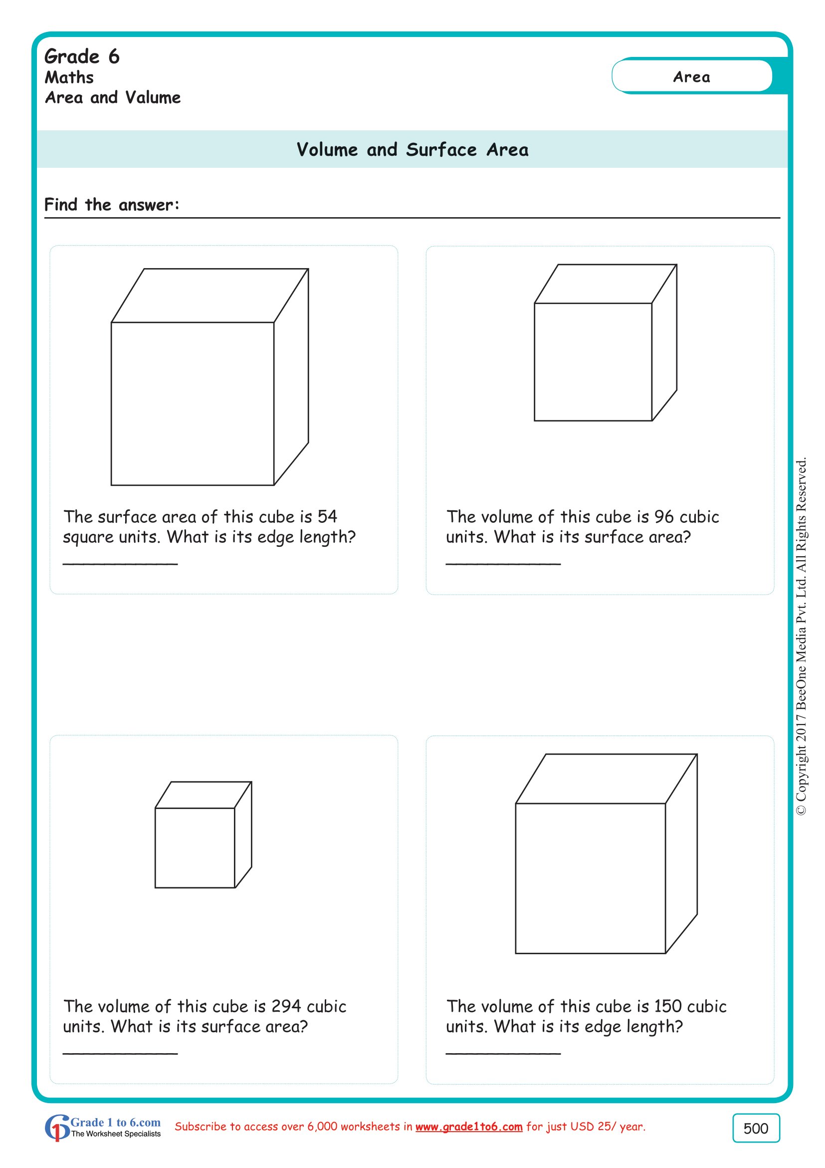 60 Volume With Cubes Worksheets 48