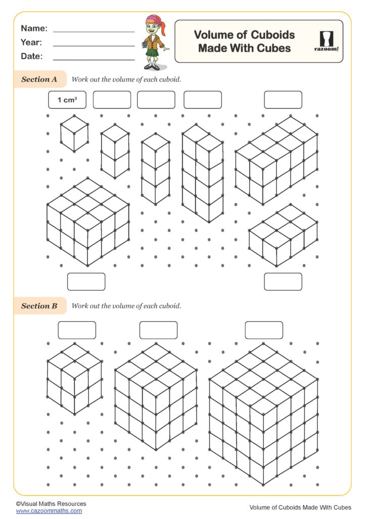 60 Volume With Cubes Worksheets 5