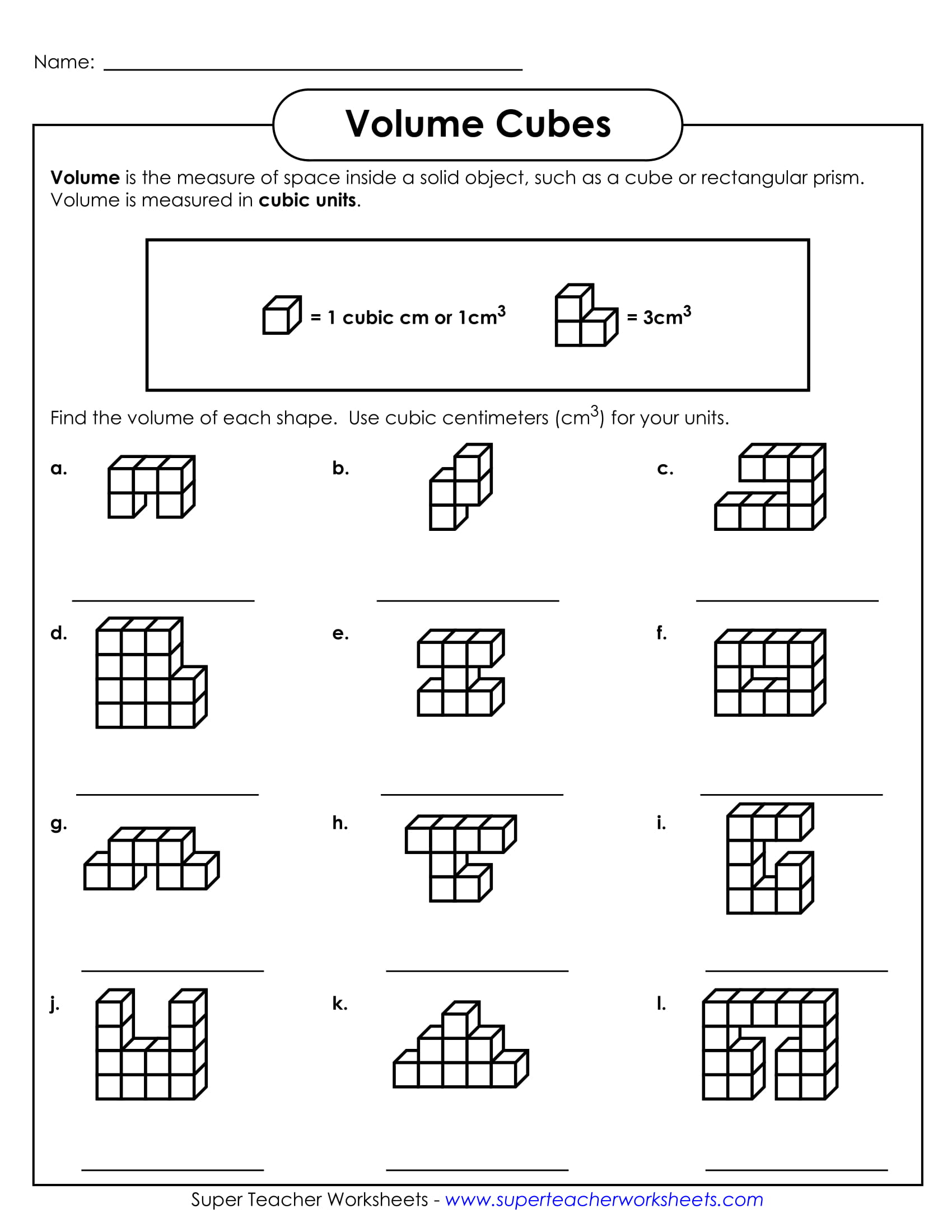 60 Volume With Cubes Worksheets 50