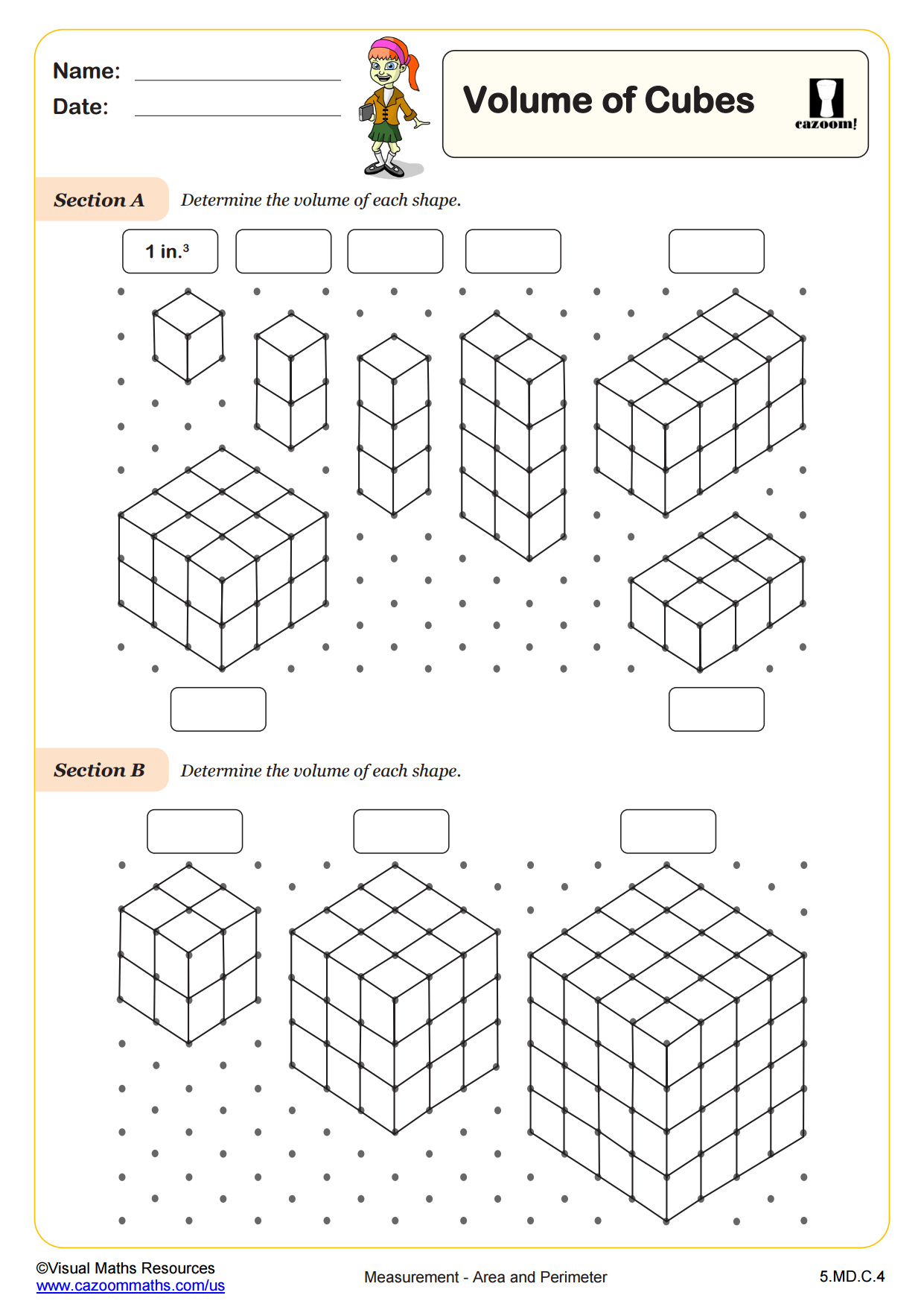 60 Volume With Cubes Worksheets 54