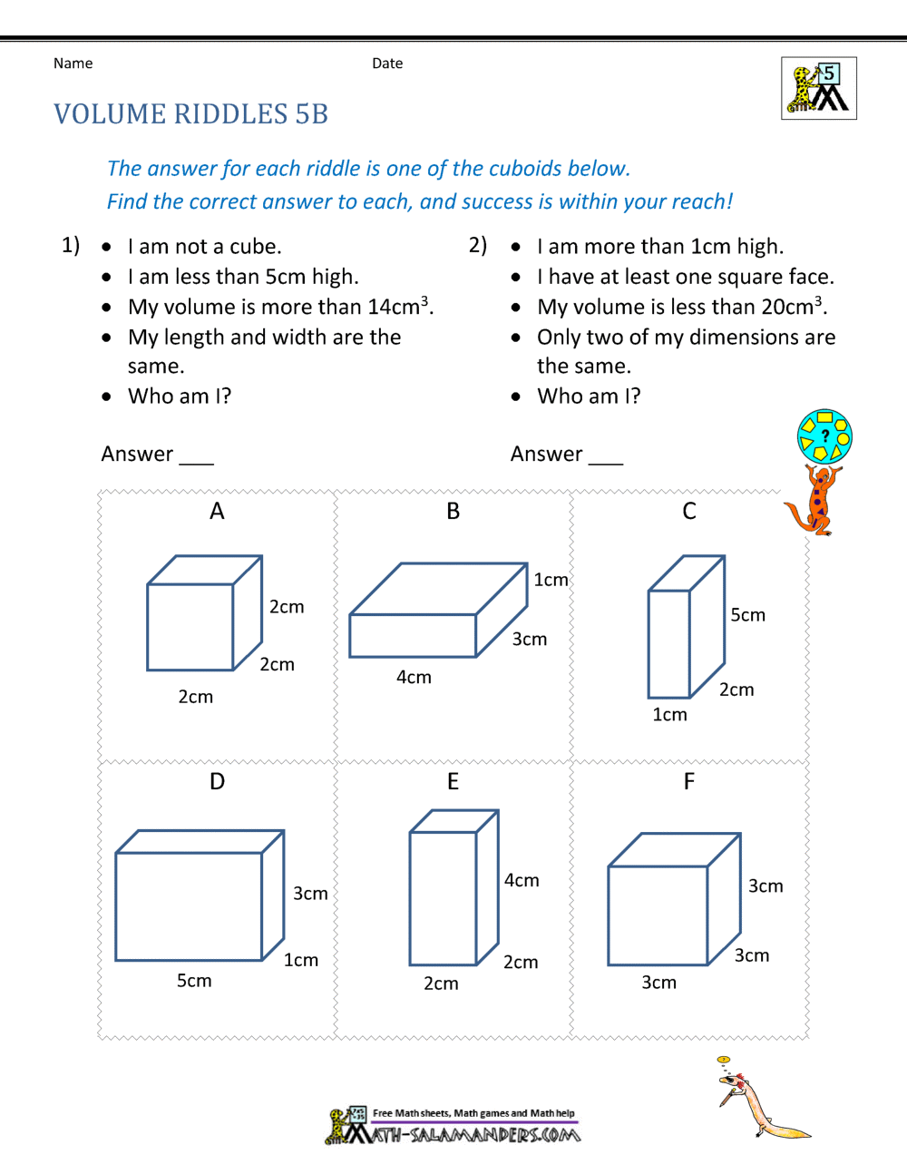 60 Volume With Cubes Worksheets 65