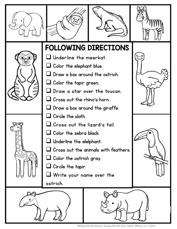 60 Worksheets For Following Directions 20