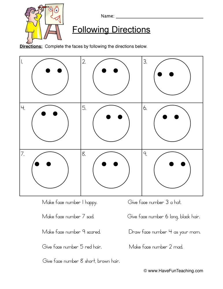 60 Worksheets For Following Directions 23