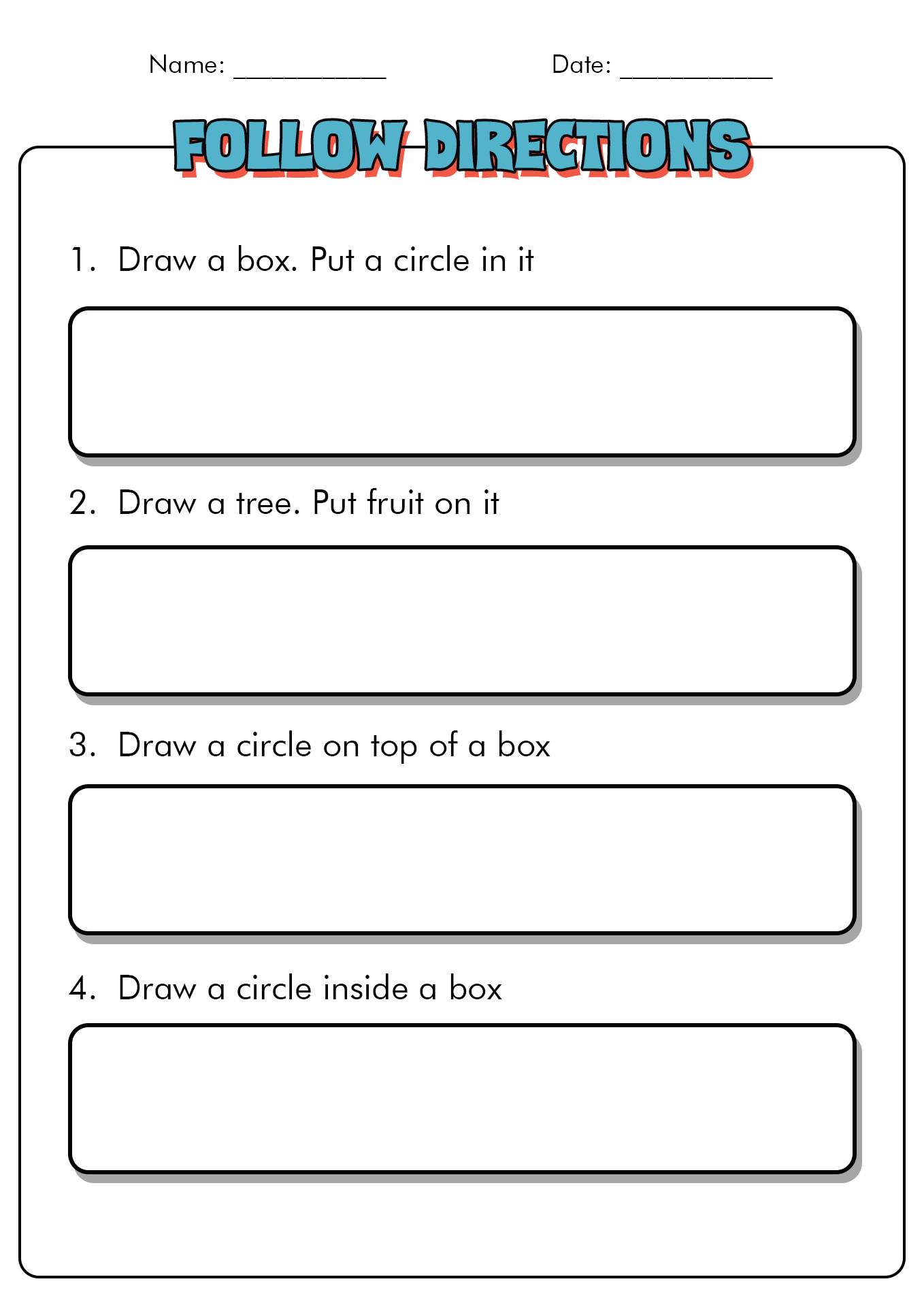 60 Worksheets For Following Directions 28