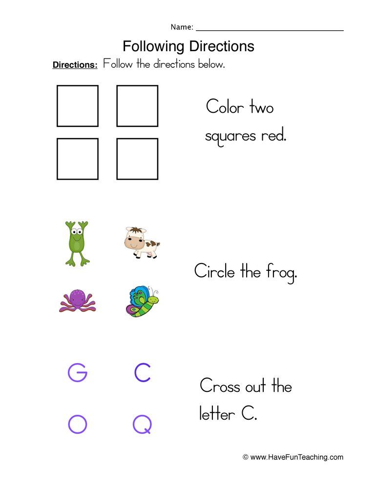 60 Worksheets For Following Directions 47