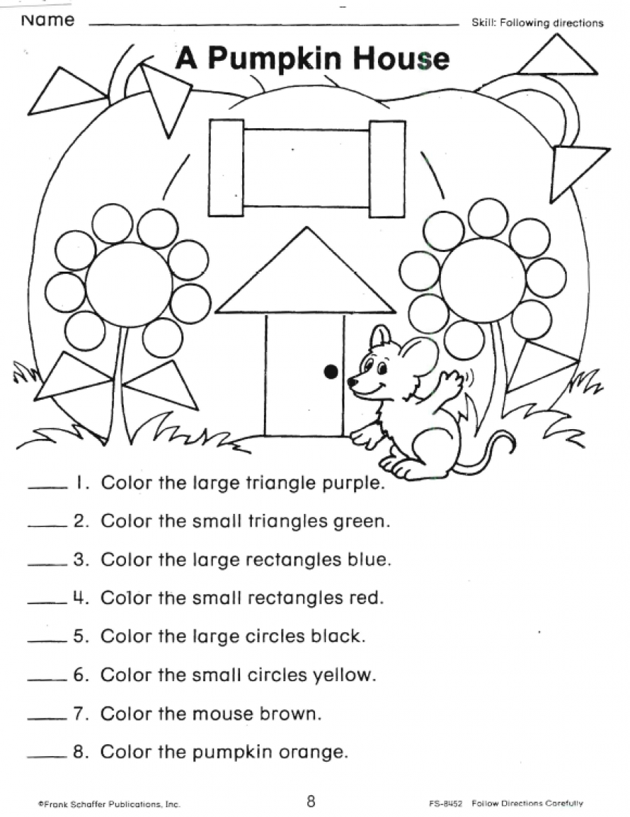 60 Worksheets For Following Directions 51